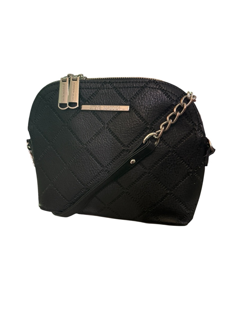 Steve Madden Black Quilted Vegan Leather Crossbody Purse